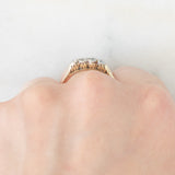 Veretta antica in oro giallo e bianco 14K con diamanti di taglio vecchia miniera (0.35ctw ca.), anni ‘30