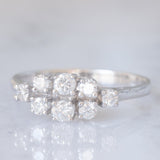 Bague vintage en or blanc 14 carats avec diamant taille brillant (environ 0.42 ct), 80s