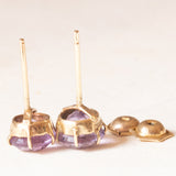 Vintage-Ohrringe aus 9-karätigem Gelbgold mit Amethysten (ca. 3 Karat), 1981