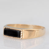 Anello vintage in oro giallo 9K con onice, anno 1986