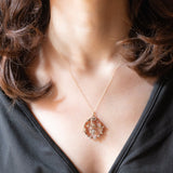 Antique 18K yellow gold pendant with old European cut diamonds (1ctw approx.), early 900s