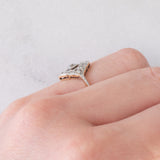 Anello Art Déco in oro giallo e bianco 14K con diamanti di taglio vecchia miniera e di taglio rosetta (0.30ctw ca.), anni ‘30