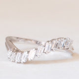 Vintage 14K white gold ring with baguette cut diamonds (0.75ctw approx.), 80s/90s