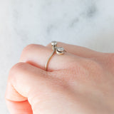 Anello Art Nouveau in oro giallo e bianco 14K con diamanti (0.12ctw ca.), anni ‘20