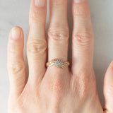 Anello contrarier a fiore in oro rosa 9K con diamanti (0.12ctw ca.)