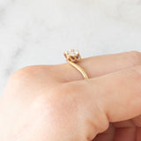 Anello Toi et Moi vintage in oro giallo 14K con diamanti di taglio vecchia Europa (0.40ctw ca.), anni ‘60/‘70