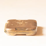 Ciondolo portafoto antico con lamina in oro giallo 9K su metallo, primi del ‘900