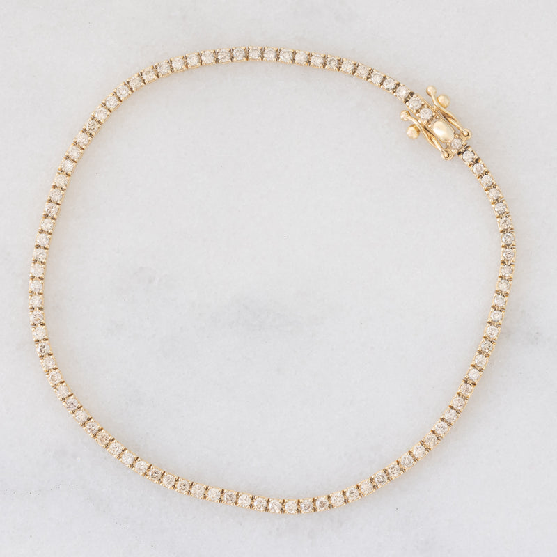 Tennis vintage in oro giallo 14K con diamanti di taglio brillante (1.80ctw ca.), anni ‘90/anni ‘2000