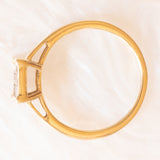 Anello vintage in oro giallo 9K con diamanti di taglio carré (0.30ctw ca.), anno 2016