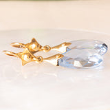Vintage-Ohrringe aus 18 Karat Gelbgold mit blauem Topas, 60er Jahre