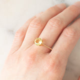 Solitario vintage in oro giallo 9K con quarzo (1.50ct ca.), anni ‘90