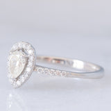 Anello a margherita a goccia in platino con diamanti (0.61ctw), anni ‘2000