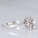 Anello a fiocco di neve in oro bianco 18K con diamanti (0.28ctw ca.), anni ‘70