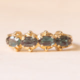 Vintage-Ring aus 9-karätigem Gelbgold mit synthetischen Alexandriten, Jahr 2007