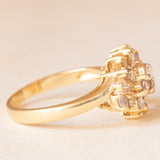 Vintage-Ballerina-Ring aus 18-karätigem Gelbgold mit Diamanten im Brillant- und Spitzschliff (ca. 0.70 ctw), 80er Jahre