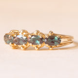 Vintage-Ring aus 9-karätigem Gelbgold mit synthetischen Alexandriten, Jahr 2007