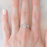 Solitario antico in oro bianco 18K con diamante di taglio rosa coroné (0.60ct ca.), anni ‘20/‘30