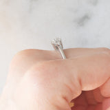 Bague vintage en or blanc 14 carats avec diamant taille brillant (environ 0.42 ct), 80s