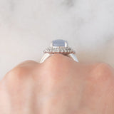 Anello ballerina vintage in platino con zaffiro stellato (6.40ct) e diamanti (0.94ctw), anni ‘80