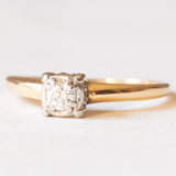 Antique 14K yellow gold and silver solitaire with old European cut diamond (approx. 0.15ct), 20s/30s