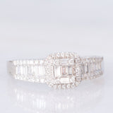 Anello a fascia vintage in platino con diamanti (0.50ctw), anni ‘80