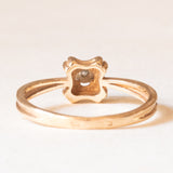 Vintage-Solitär aus 14-karätigem Gelb- und Weißgold mit Diamant (ca. 0.015 ct), 70er Jahre