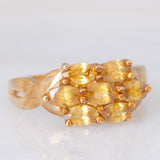Anello vintage in oro giallo 9K con sfeni (1.52ctw)