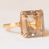 Vintage-Cocktailring aus 18 Karat Gelbgold mit Rauchquarz (ca. 7 Karat), 60er/70er Jahre