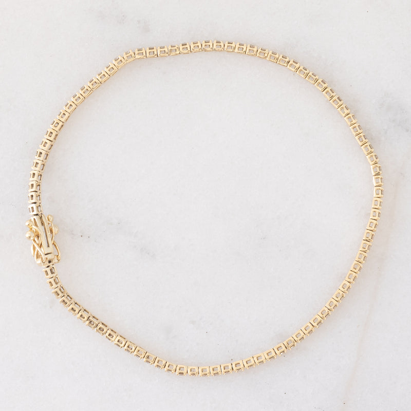 Tennis vintage in oro giallo 14K con diamanti di taglio brillante (1.80ctw ca.), anni ‘90/anni ‘2000