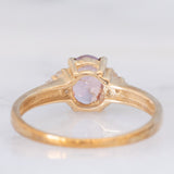 Trilogy in oro giallo 9K con zircone rosa (1.36ct ca.) e zaffiri bianchi
