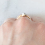 Toi et Moi Art Nouveau in oro giallo 14K con diamanti di taglio vecchia Europa (0.24ctw ca.) e diamanti di taglio rosetta, anni ‘20