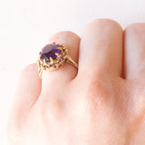 Vintage 9K Yellow Gold Amethyst (approx. 3.50ct) Cocktail Ring, 70s