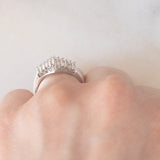 Anello a “V” in platino con diamanti di taglio baguette (0.50ctw), anni ‘70/‘80