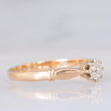 Solitario antico in oro giallo 14K con diamante di taglio vecchia miniera (0.20ct ca.), anni ‘10