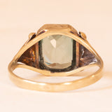 Vintage-Ring aus 8-karätigem Gelbgold mit grünem Spinell (ca. 3 Karat), 60er Jahre