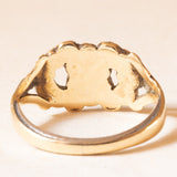 Антикварное кольцо бесконечности из желтого золота 8 карат с бирюзой и гранатами, конец 800 - начало 900 века.