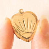 Herzförmiger Vintage-Fotoanhänger mit 9-karätiger Gelbgoldfolie auf Metall, 70er Jahre