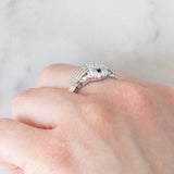 Solitario Art Déco in oro bianco 18K con diamante (0.10ct ca.), anni ‘30