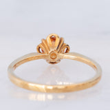 Solitario vintage in oro giallo 9K con zaffiro arancione sintetico (0.56ct)