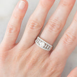 Anello a fascia in platino con diamanti (1.33ctw), anni ‘80