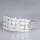 Anello a fascia vintage in platino con diamanti (1.05ctw), anni ‘70/‘80