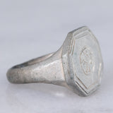 Anello medievale in argento con incisioni di una colomba, XI/XIV secolo d.C.