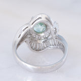 Anello ballerina moderno in platino con tormalina Paraiba (1.26ct) e diamanti (1.36ctw), anni ‘2000