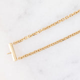 Vintage 18K yellow gold and silver semi-rigid bracelet with crescent-shaped decorations and rose-cut diamonds, 50s