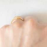 Anello a fiore vintage in oro giallo 14K con diamanti di taglio brillante (0.09ctw ca.), anni ‘60/‘70
