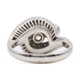 Anello vintage in oro bianco 18k con diamanti (1ctw), anni '60