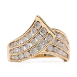 Anello vintage in oro giallo 10k con diamanti (0,90ctw)