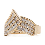 Anello vintage in oro giallo 10k con diamanti (0,90ctw)