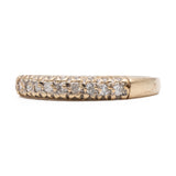 Anello vintage a veretta in oro giallo 9k con diamanti (0,09ct)