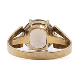 Anello vintage da cocktail in oro giallo 8k con quarzo fumé